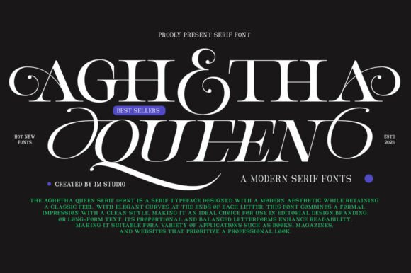 Aghetha Queen: A Serif Font That Elevates Editorial Design